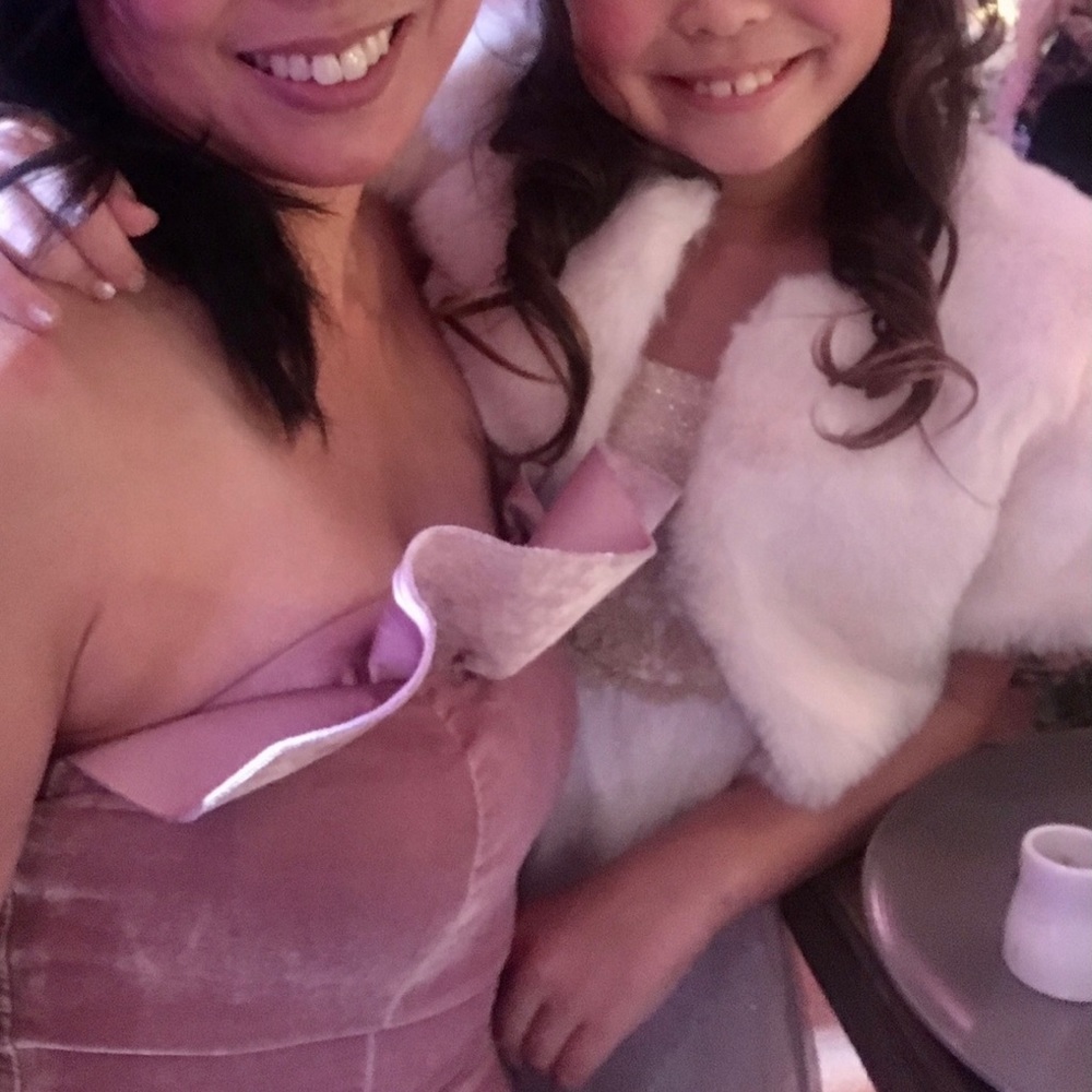 Girls size 9-10 White Faux Fur Stole Jacket